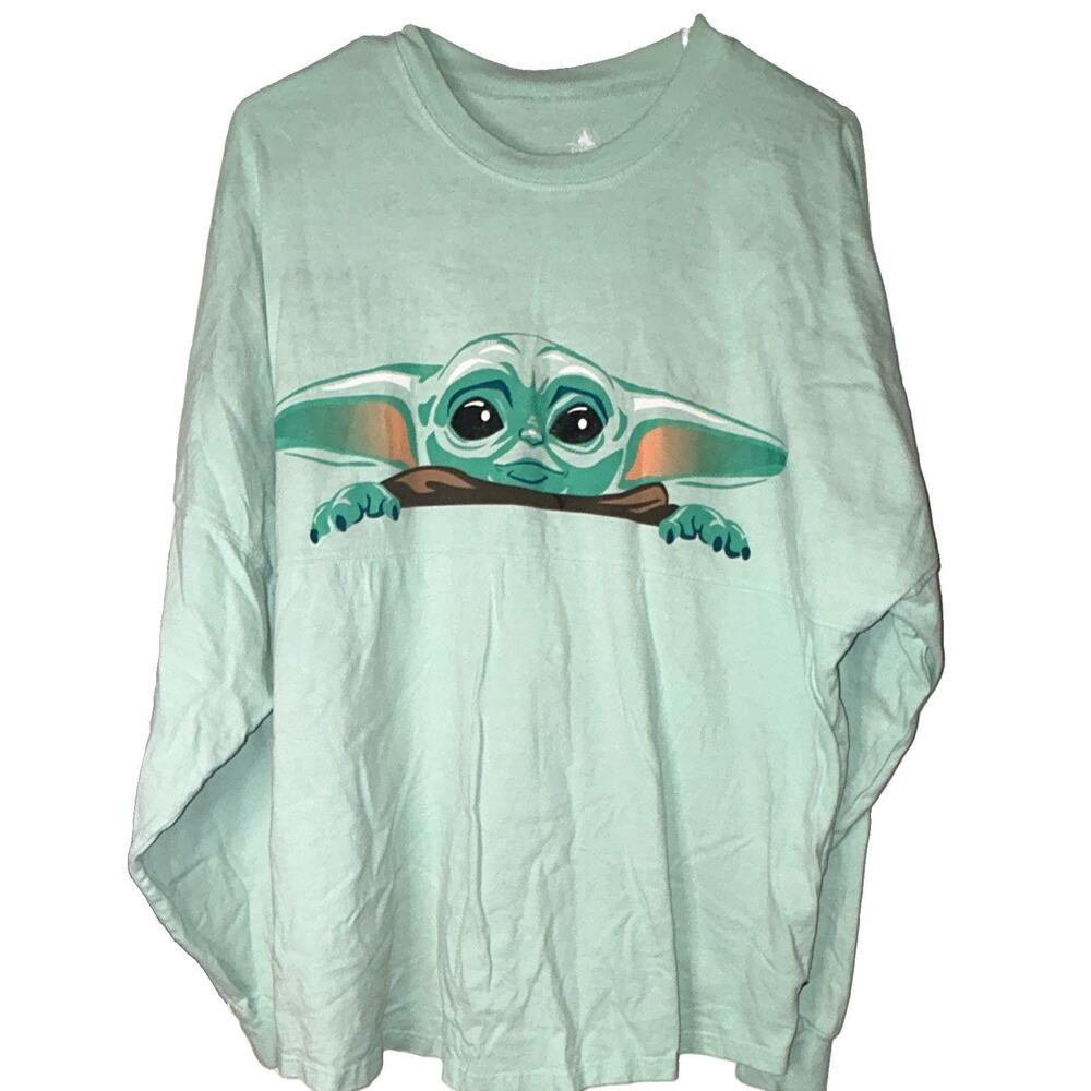 Spirit Jersey Disney Star Wars Mandalorian Grogu Green Long Sleeve Shirt M